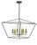 Gretchen 6 Light Matt Black and Polished Brass Pendant Light