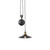 Ideal-Lux Up and Down SP1 Black with Antique Brass Adjustable Pendant Light 