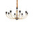 Ideal-Lux Vanity SP8 8 Light Black with Gold Pendant Light 