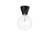 Ideal-Lux Winery PL1 Black with Clear Sphere Diffuser Semi Flush Ceiling Light 