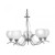 Oaks Lighting Luanda 5 Light Antique Chrome with White Opal Diffuser Dual Mount Pendant Light 