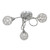 Oaks Lighting Lana 3 Light Chrome with Crystal Diffuser Semi Flush Ceiling Light 