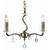 Oaks Lighting Cobra 3 Light Antique Brass with Crystal Pendant Light 