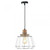 Oaks Lighting Rulo Chrome with Wire Frame and Wood Pendant Light 