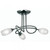 Oaks Lighting Tara 3 Light Mirror Black with Opal Glass Diffuser Semi Flush Ceiling Light 