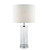 Olalla Polished Chrome and Clear Glass with Ivory Shade Table Lamp