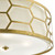 Epstein 4 Light Gold Leaf and Ivory Linen Shade Pendant Light