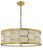 Epstein 4 Light Gold Leaf and Ivory Linen Shade Pendant Light
