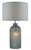 Pamplona Grey Glass 2 Light with Grey Faux Silk Shade Table Lamp