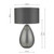 Rain Smoked Glass with Grey Shade Table Lamp