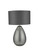 Rain Smoked Glass with Grey Shade Table Lamp