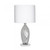 Oaks Lighting Lea Chrome Ceramic with White Shade Table Lamp 