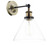 Ray 1 Light Antique Brass and Clear Glass Wall Light