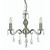 Oaks Lighting Risborough 3 Light Satin Nickel with Crystal Pendant Light 