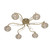 Oaks Lighting Esmee 6 Light Antique Brass with Crystal Semi Flush Ceiling Light 