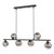 Dar Lighting Spiral 6 Light Black with Smoked Glass Spheres Bar Pendant Light 