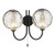 Dar Lighting Jared 2 Light Black with Smoked Glass Wall Light 