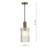 Dar Lighting Nikolas Antique Chrome with Cylinder Ribbed Glass Pendant Light