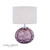 Laura Ashley Elderdale Polished Chrome with Pink Glass and Grey Shade Table Lamp 