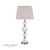 Laura Ashley Croxden White Glass with Antique Brass and Ivory Shade Table Lamp 