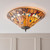 Interiors 1900 Bernwood 2 Light Dark Bronze Tiffany Flush Ceiling Light 