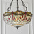 Interiors 1900 Dragonfly 3 Light Dark Bronze with Beige Large Inverted Tiffany Pendant Light 