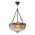 Interiors 1900 Dragonfly 3 Light Dark Bronze with Beige Large Inverted Tiffany Pendant Light 