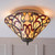 Interiors 1900 Ruban 2 Light Black Medium Tiffany Flush Ceiling Light 