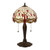 Interiors 1900 Dragonfly 2 Light Dark Bronze with Beige Small Tiffany Table Lamp 