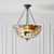 Interiors 1900 Butterfly 3 Light Dark Bronze Inverted Large Tiffany Pendant Light 