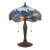 Interiors 1900 Dragonfly 2 Light Dark Bronze with Blue Medium Tiffany Table Lamp 