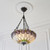 Interiors 1900 Hutchinson 3 Light Dark Bronze Inverted Large Tiffany Pendant Light 