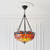 Interiors 1900 Dragonfly 3 Light Dark Bronze with Flame Large Inverted Tiffany Pendant Light 