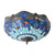 Interiors 1900 Dragonfly 2 Light Dark Bronze with Blue Medium Tiffany Flush Ceiling Light 