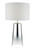 Smokey Graduated Chromed Glass with White Cotton Shade Table Lamp