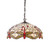 Interiors 1900 Dragonfly 3 Light Dark Bronze with Beige Medium Tiffany Pendant Light 