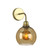 David Hunt Apollo Butter Brass with Amber Glass Wall Light 