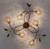 Paul Neuhaus GRETA 6 Light Rust with Gold Coloured Glass Semi Flush Ceiling Light - Clearance 