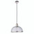 Endon Lighting Hansen Bright Nickel and Clear Ribbed Glass Pendant Light - Clearance 