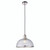 Endon Lighting Hansen Bright Nickel and Clear Ribbed Glass Pendant Light - Clearance 
