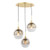 Lycia 3 Light Polished Gold with Gold Ombre Glass Cluster Pendant Light