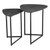 Mibello Matt Black with Dark Marble Effect Nested Tables