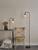 Ray Antique Brass with Glass Shade Floor Lamp