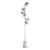 Spiral 6 Light Polished Chrome with Smoked and Clear Ribbed Glass Floor Lamp