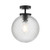 Dar Lighting Wayne Matt Black Opal Glass IP44 Bathroom Ceiling Light 