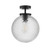 Dar Lighting Wayne Matt Black Opal Glass IP44 Bathroom Ceiling Light 