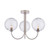 Dar Lighting Jared 3 Light Satin Nickel with Clear Dimpled Glass Semi Flush Ceiling Light 