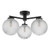 Dar Lighting Wayne 3 Light Matt Black Glass IP44 Bathroom Ceiling Light 