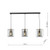 Dar Lighting Tatum 3 Light Matt Black with Smoked Glass Diffuser Bar Pendant Light 