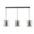 Dar Lighting Tatum 3 Light Matt Black with Smoked Glass Diffuser Bar Pendant Light 